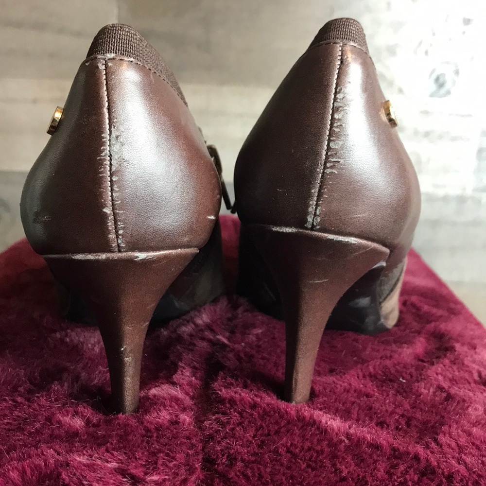Calvin Klein size 7 brown suede leather heels - Picture 2 of 8